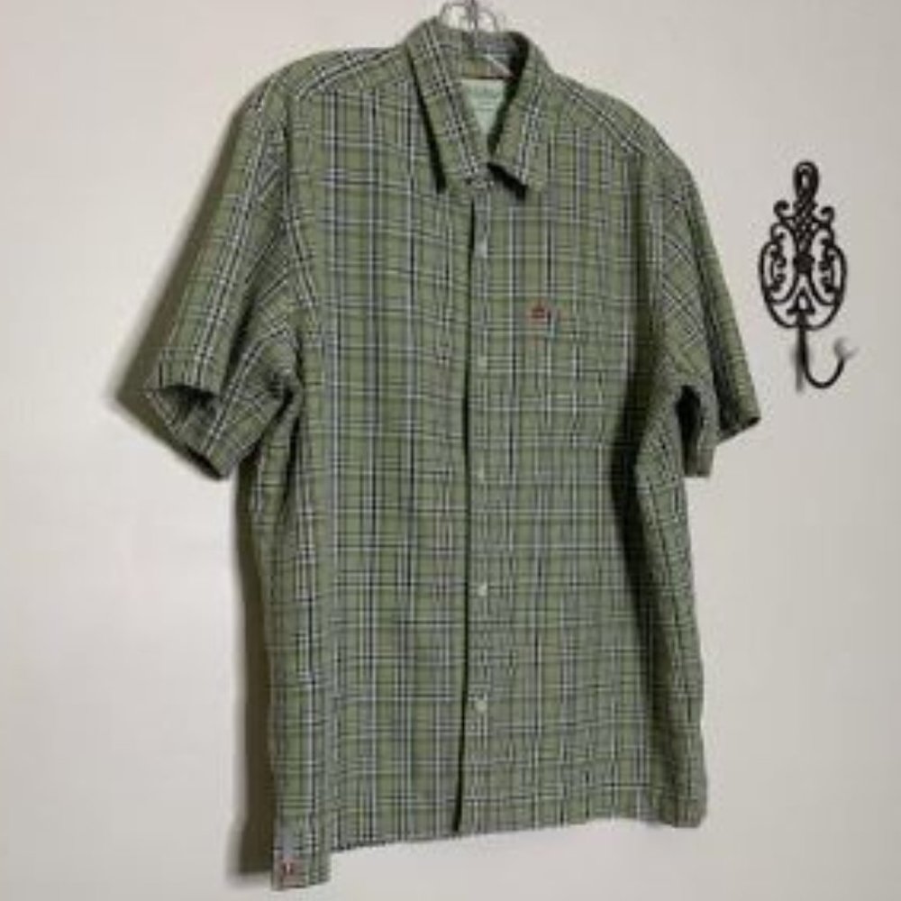 Quiksilver Green Short Sleeve Button Front Shirt - Picture 2 of 10